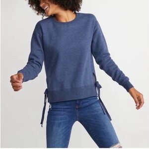 Marine Layer Nora Tie Hem Sweatshirt Blue, Size Small